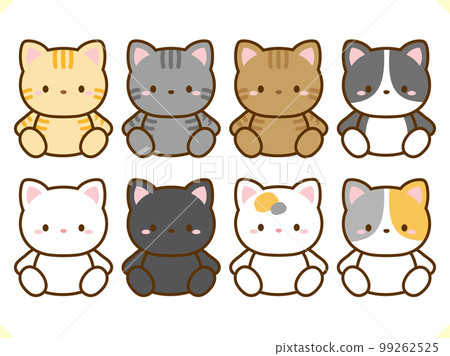 Cute cat illustration material set 99262525