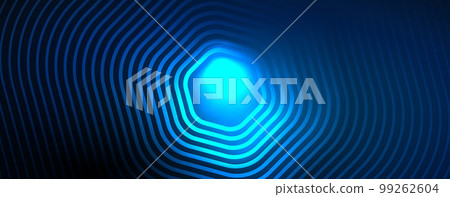 Techno shiny hexagons abstract background, technology energy space light concept, abstract background wallpaper design Techno shiny hexagons abstract background, technology energy space light concept, abstract background wallpaper design 99262604
