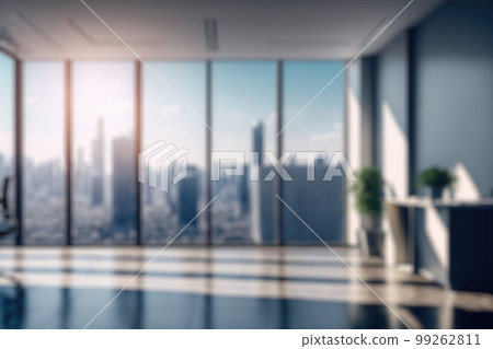 Blur background of empty modern office background in city center . Workspace interior design . Blur background of empty modern office background in city center . Workspace interior design . 99262811