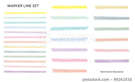 Illustration set of colorful marker lines 99262838
