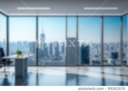 Blur background of empty modern office background in city center . Workspace interior design . 99262839
