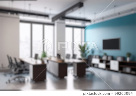 Blur background of modern office interior design. Contemporary workspace for creative business. 99263094