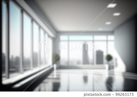 Blur background of empty modern office background in city center . Workspace interior design . Blur background of empty modern office background in city center . Workspace interior design . 99263173