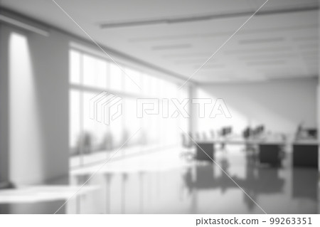 Blur background of empty modern office background . Workspace interior design white color . 99263351
