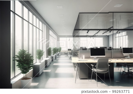 Modern office interior design. Contemporary workspace for creative business. Modern office interior design. Contemporary workspace for creative business. 99263771