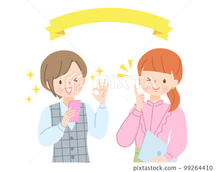 智能手機介紹的年輕女性朋友 99264410