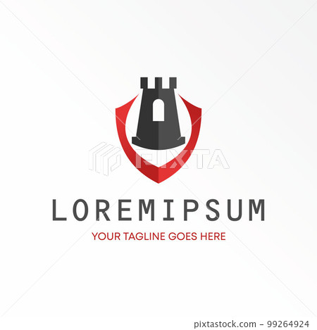 Fortress castle inside guard shield image graphic icon logo design abstract concept vector stock. Can be used as a symbol related to fitness or game Fortress castle inside guard shield image graphic icon logo design abstract concept vector stock. Can be used as a symbol related to fitness or game 99264924