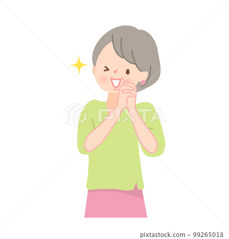Vector illustration material of a senior woman who is impressed 99265018