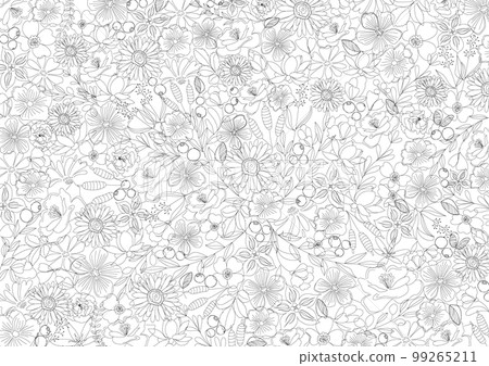 花卉簡單,線條畫,天然植物背景材料與美麗的線條畫 花卉簡單,線條畫,天然植物背景材料與美麗的線條畫 99265211
