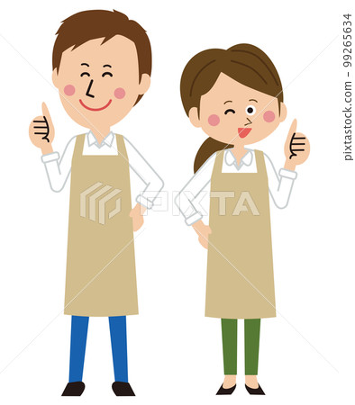 流行男女米色圍裙好姿勢 99265634