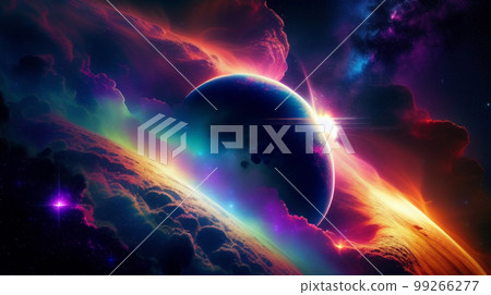 Colorful universe big bang aura stars 99266277