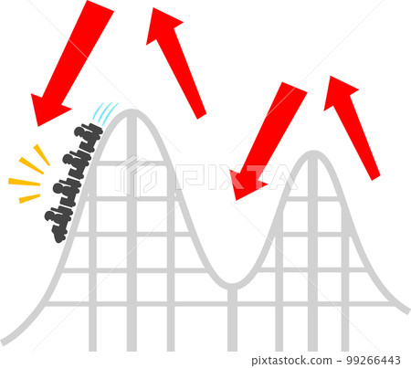 Roller coaster with extreme height difference Stock Illustration