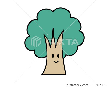 Cute tree character smiling 99267069