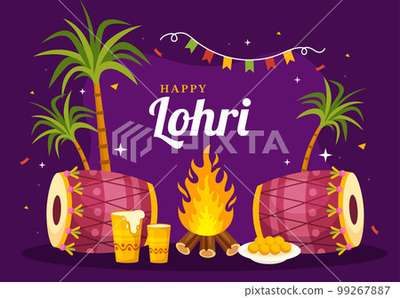 Happy Lohri Festival of Punjab India Illustration with Playing Dance and Celebration Bonfire in Flat Cartoon Hand Drawn for Landing Page Templates Happy Lohri Festival of Punjab India Illustration with Playing Dance and Celebration Bonfire in Flat Cartoon Hand Drawn for Landing Page Templates 99267887