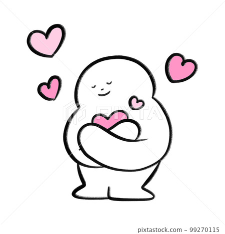 A simple illustration of hugging a heart 99270115