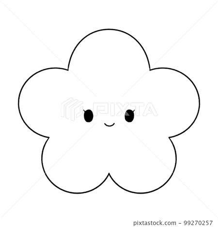 Black and white plum face illustration 99270257