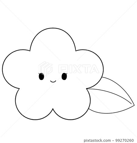 Black and white plum face illustration 99270260