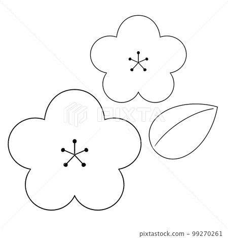 Black and white plum illustration 99270261