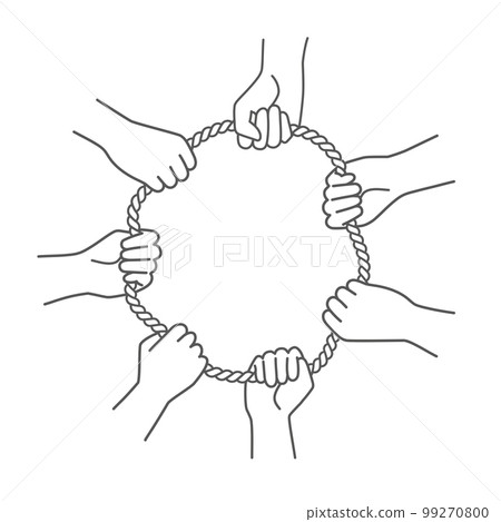 Hands holding rope. 99270800