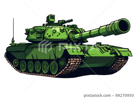 green military tank. Russian military equipment. 99270950