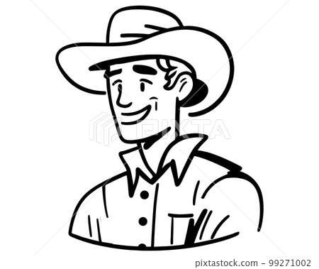 black icon man in a cowboy hat in the wild west. black icon man in a cowboy hat in the wild west. 99271002