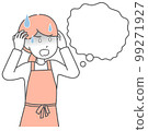 A woman who is shocked (with a speech bubble of the heart) 99271927