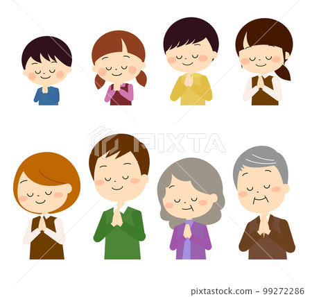 一組不同年齡的人牽手秋冬 一組不同年齡的人牽手秋冬 99272286