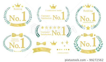 排名、評論等評價標籤水彩插圖集 99272562