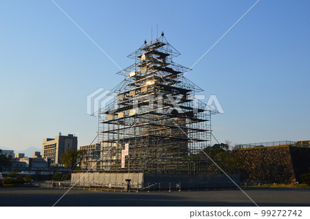 Funai Castle - framework for illumination (Oita Castle Ruins Park/Niagecho, Oita City, Oita Prefecture) 99272742