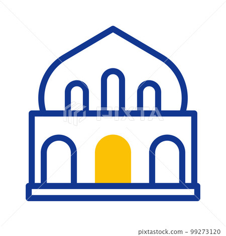 ramadan icon set duotone blue yellow style illustration vector element and symbol perfect. 99273120