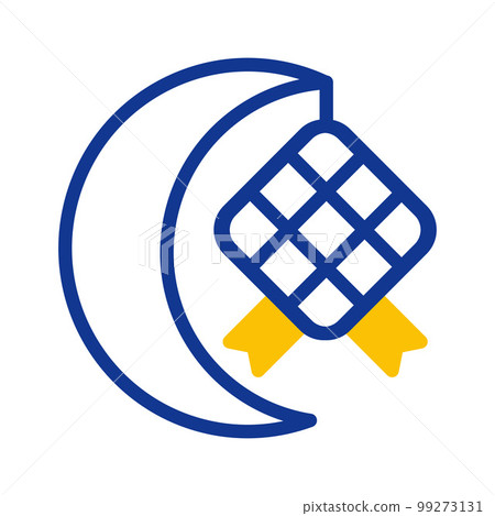 ramadan icon set duotone blue yellow style illustration vector element and symbol perfect. 99273131