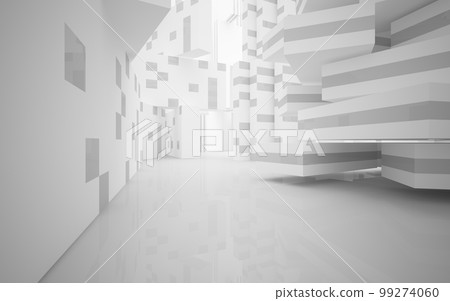 Abstract white interior of the future. 3D illustration and rendering Abstract white interior of the future. 3D illustration and rendering 99274060