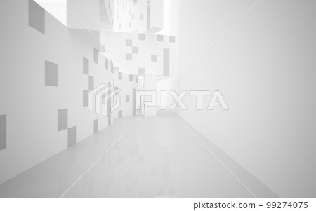 Abstract white interior of the future. 3D illustration and rendering Abstract white interior of the future. 3D illustration and rendering 99274075