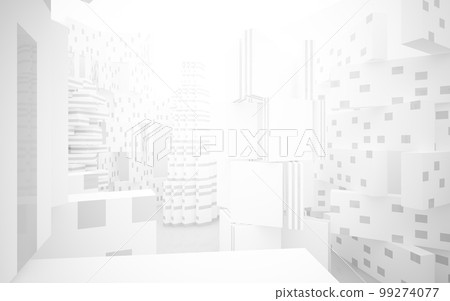 Abstract white interior of the future. 3D illustration and rendering Abstract white interior of the future. 3D illustration and rendering 99274077