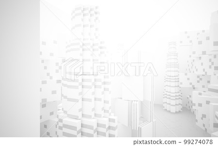 Abstract white interior of the future. 3D illustration and rendering Abstract white interior of the future. 3D illustration and rendering 99274078