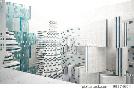 Empty dark abstract concrete smooth interior . Architectural background. 3D illustration and rendering Empty dark abstract concrete smooth interior . Architectural background. 3D illustration and rendering 99274604