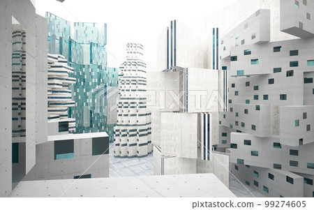 Empty dark abstract concrete smooth interior . Architectural background. 3D illustration and rendering Empty dark abstract concrete smooth interior . Architectural background. 3D illustration and rendering 99274605
