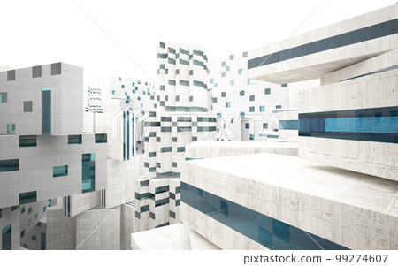 Empty dark abstract concrete smooth interior . Architectural background. 3D illustration and rendering Empty dark abstract concrete smooth interior . Architectural background. 3D illustration and rendering 99274607