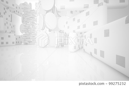 White smooth abstract architectural background. 3D illustration and rendering White smooth abstract architectural background. 3D illustration and rendering 99275232