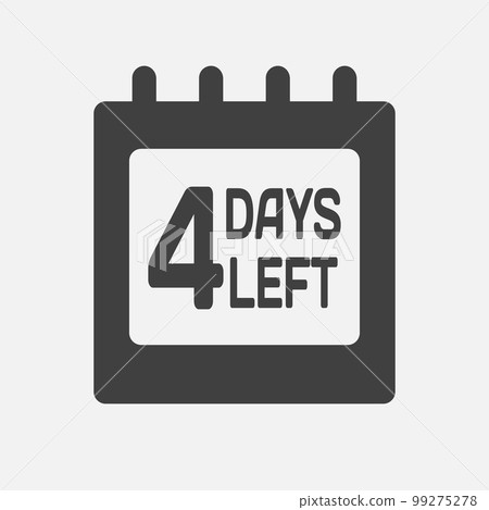 Countdown daily page calendar icon - 4 days left 99275278