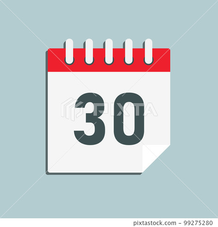 Icon page calendar day - number 30 Icon page calendar day - number 30 99275280