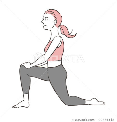 Woman yoga stretch - Stock Illustration [99275318] - PIXTA