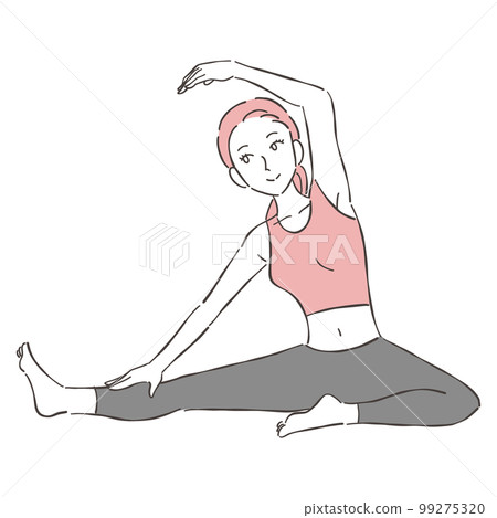 Female yoga leg stretch Female yoga leg stretch 99275320
