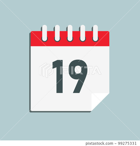 Icon page calendar day - number 19 99275331