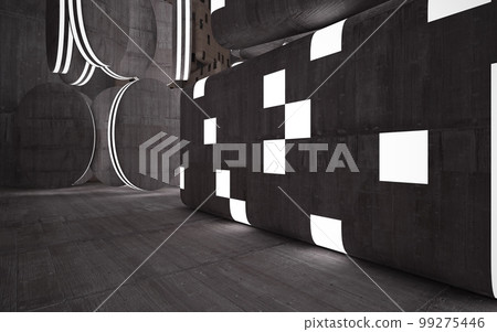 Abstract white and brown concrete parametric interior. 3D illustration and rendering. Abstract white and brown concrete parametric interior. 3D illustration and rendering. 99275446