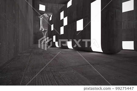 Abstract white and brown concrete parametric interior. 3D illustration and rendering. Abstract white and brown concrete parametric interior. 3D illustration and rendering. 99275447