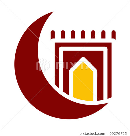 ramadan icon set solid red yellow style illustration vector element and symbol perfect. 99276725