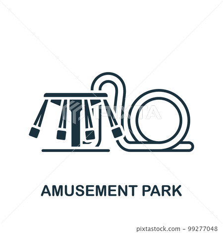 Amusment park icon. Monochrome simple sign from entertainment collection. Amusment park icon for logo, templates, web design and infographics. Amusment park icon. Monochrome simple sign from entertainment collection. Amusment park icon for logo, templates, web design and infographics. 99277048