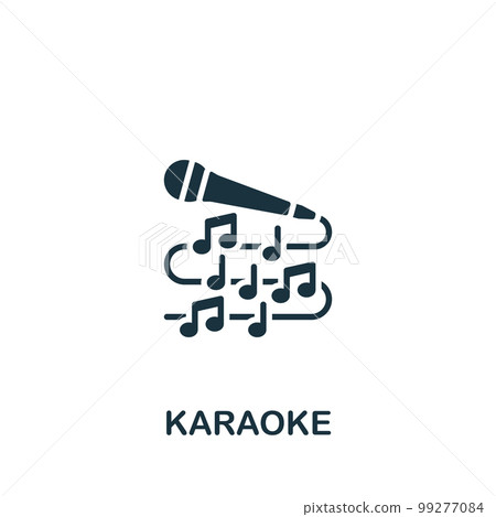 Karaoke icon. Monochrome simple sign from entertainment collection. Karaoke icon for logo, templates, web design and infographics. Karaoke icon. Monochrome simple sign from entertainment collection. Karaoke icon for logo, templates, web design and infographics. 99277084