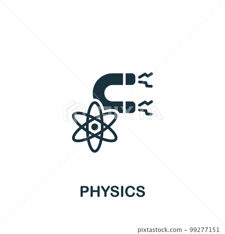 Physics icon. Monochrome simple sign from engineering collection. Physics icon for logo, templates, web design and infographics. 99277151